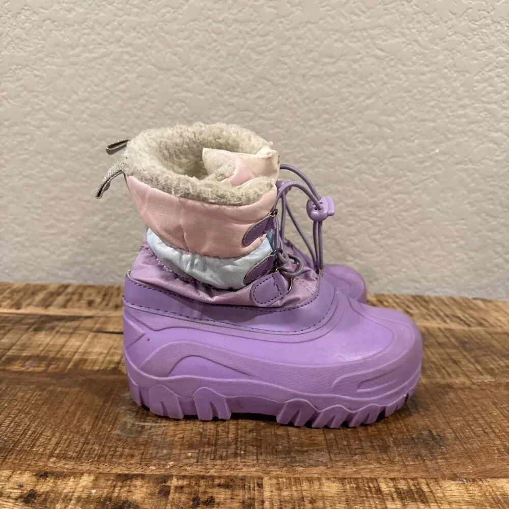 Member's Mark Girl's Faux Fur Lined Toggle Closure Winter Snow Boots